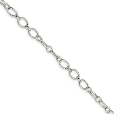 Black Bow Jewelry Women's 6mm, Sterling Silver Fancy Solid Rolo Chain Necklace