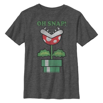 Boys' Husky Nintendo Mario Piranha Oh Snap T-Shirt