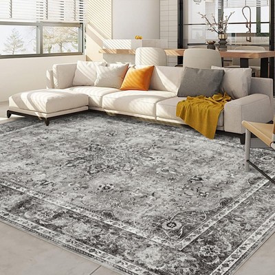 Coolmee Area Rugs for Living Room Washable Vintage Distressed Rug Soft Non Slip Area Rug for Bedroom Dining Room Home Office