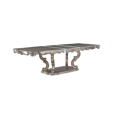 63.78" Ariadne Dining Table Antique Platinum Finish - Acme Furniture: Wood Veneer, No Assembly Required