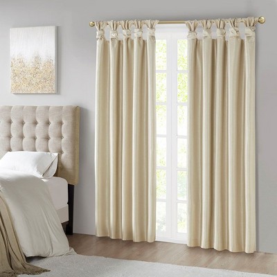 Kumasinova 84”/95“/108“/120” DIY Twist Fold Blackout Curtains,100% Light Blocking Window Curtains Panel,Kitchen Curtains for Living Room&Bedroom