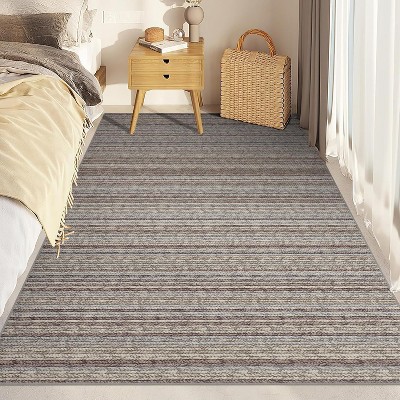 Washable Area Rugs for Living Room Low Pile Printed Braid Rug for Bedroom Modern Aesthetic Non Slip Large Floor Carpet for Living Room Bedroom