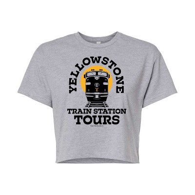Women's - Yellowstone - Train Station Tours Cropped Graphic T-Shirt