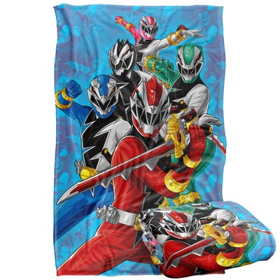 Kids' Power Rangers: Dino Fury Group Stack Silky Touch Blanket White 36X58