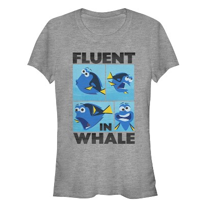 Juniors Womens Finding Dory Fluent in Whale T-Shirt
