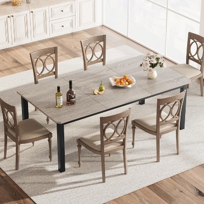 78" Industrial Dining Table - Kitchen Table for 6-8, Wood Rectangular Table for Dining Room