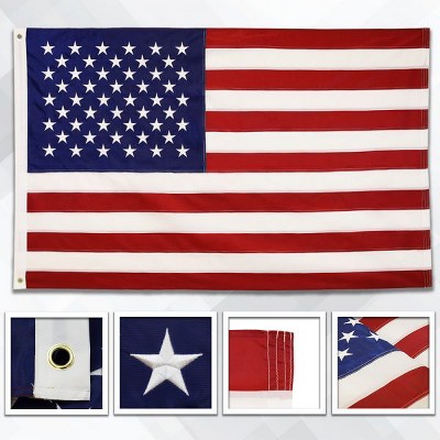Maison 3'x5' USA Embroidered Flag Patriotic Perfect 4th Of July Independence Day Flag For Outdoor & Indoor Use