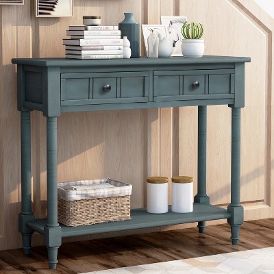 Wooakway 35.34"L 30.25"H 13.8"D Dresser TV Stand Console Table  for Entryways Living Rooms Bedrooms Hallways