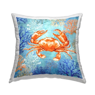 Stupell Industries Crab on Coral Pattern