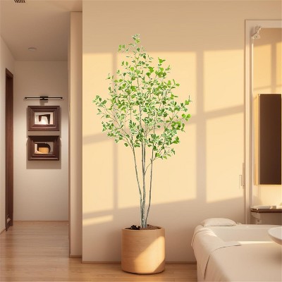 Artificial Ficus Tree - Large Lifelike Fake Plant with Shiny Leaves for Living Room, Office, Bedroom Decor - Housewarming Gift