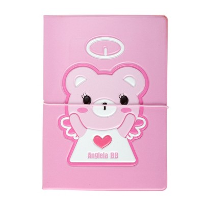Unique Bargains Bears Angel Passport Holder Pink 1 Pc
