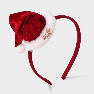 Girls' Christmas Santa Hat Headband - Cat & Jack™ Red