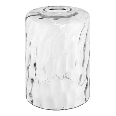 YANSUN 6.5 in. Clear Water Glass Cylindrical Lamp Shade with 1 in. Neckless Glass Fitter for Pendant, Vanity Light
