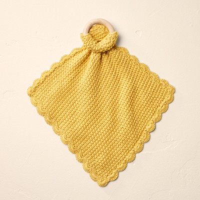 Soft Knit Baby Security Blanket with Wood Ring - Hearth & Hand™ with Magnolia