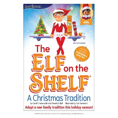 Elf on the Shelf Box Set Girl Scout Elf with Brown Eyes with Storybook