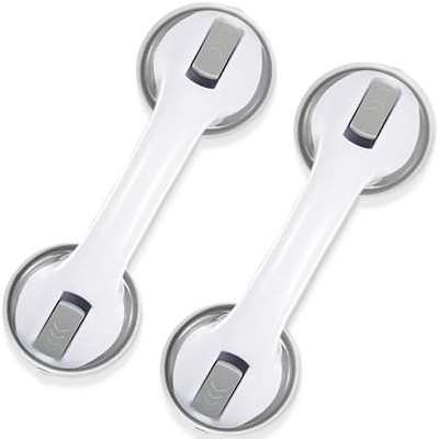 Itopfox Shower Safety Grab Bars with Strong Suction Cups, Non-Slip Handle for Seniors and Elderly, Easy to Install Bathroom Assist Bar (2 Pack)