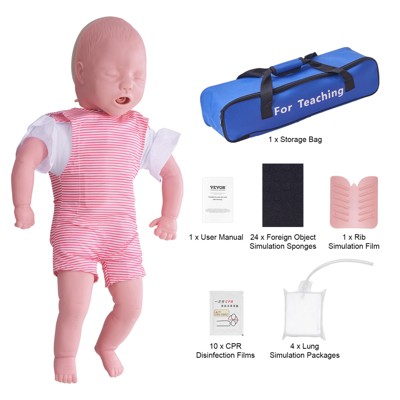 VEVOR Infant CPR Training Manikin,Heimlich Maneuver and Cardiopulmonary Resuscitation (CPR) Practice,Professional Infant Airway Obstruction Training