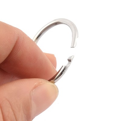 Unique Bargains Office Loose Leaf Hinge Snap Keyring 20mm Inner Dia Metal Binder Clips 0.8x0.8x0.1inches Silver Tone 50 Pcs