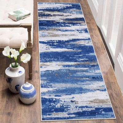 Acekool Washable Area Rug, Modern Abstract Non-Slip Low Pile Stain Resistant Carpet for Living Room Bedroom, Easy Care