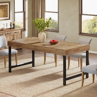 Tribesigns 55 Inches Dining Table for 4-6 People, Rectangular Kitchen Dinner Table with Metal Legs for Home, Dining Room, Small Space