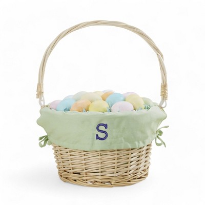 Personalization Mall Green Personalized Initial Willow Easter Basket