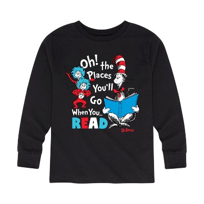 Boys' - Dr. Seuss - Oh! Places You'll Go When You Read Long Sleeve Graphic T-Shirt