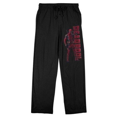 Marvel Deadpool Logo and Character Men's Black Sleep Pants