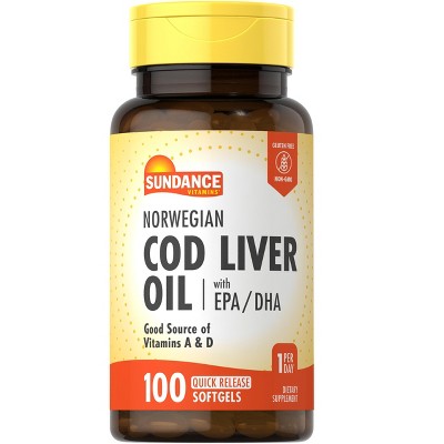 Sundance Norwegian Cod Liver Oil | 100 Softgels | With EPA and DHA