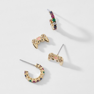 AJOA GAME ON GAMER SET OF STUD EARRINGS
