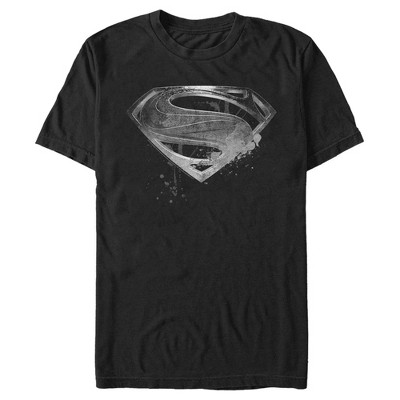 Men's Zack Snyder Justice League Superman Silver Logo T-Shirt