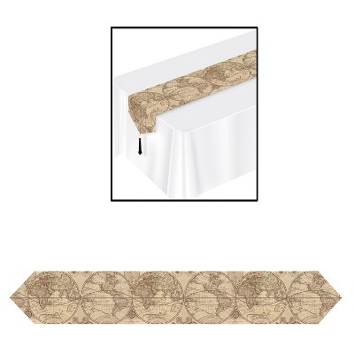 Beistle Printed Around The World Table Runner, 11" x 6', (3/Pkg) Multicolored