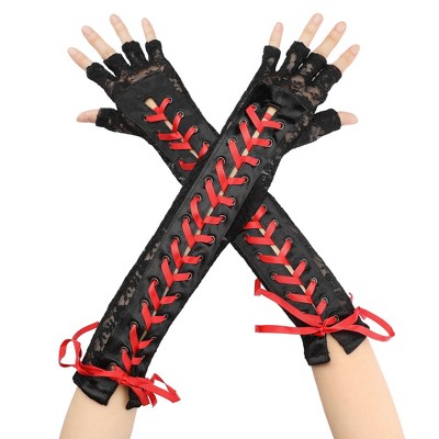 INSPIRE CHIC Women's Lace Up Half Finger Gloves