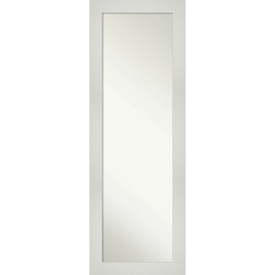 19" x 53" Non-Beveled Mosaic White Full Length Mirror - Amanti Art: Polystyrene Frame, Wall or Door Mounted