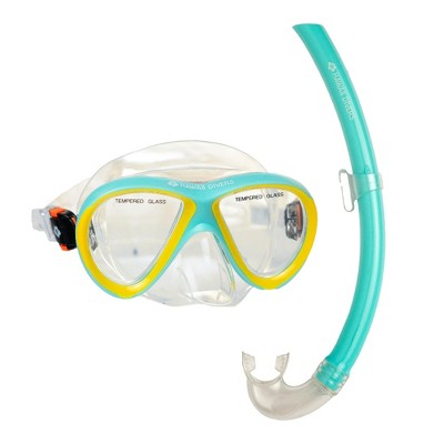 Hawaii Divers Guppy Kids Snorkel Combo – Sky/Yellow (4 years and Up)