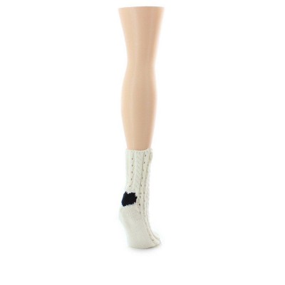 Memoi Women's Heart Heel Chunky Knit Boot Sock