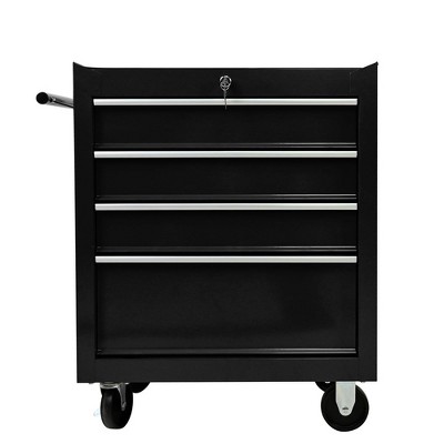 Tool Cart On Wheels with Drawers,4 Drawer Rolling Tool Box,Locking Tool Chest Cabinet,Mobile Toolbox for Garage Home Workshop Mechanics Craft Black