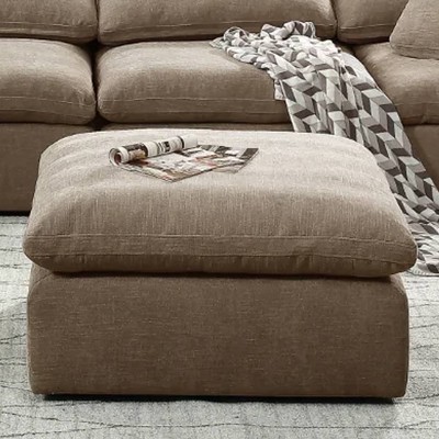 37" Naveen Ottomans and Benches Khaki Linen - Acme Furniture