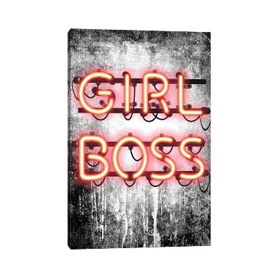 Girl Boss Neon Sign by Amanda Greenwood Unframed Wall Canvas - iCanvas