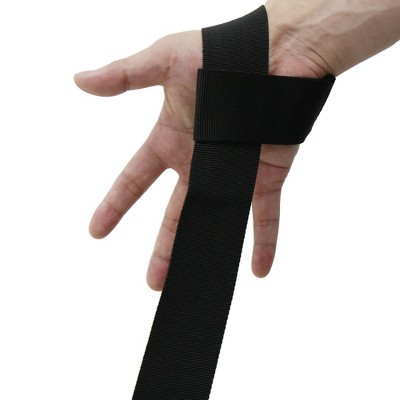 Unique Bargains Black Weight Lifting Training Handlebar Strap Support Wrist Wrap Fitness Band
