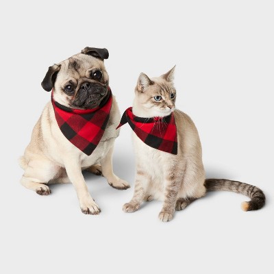 Buffalo Check Matching Family Pajama Dog and Cat Bandana - Wondershop™ Black/Red One Size Fits Most
