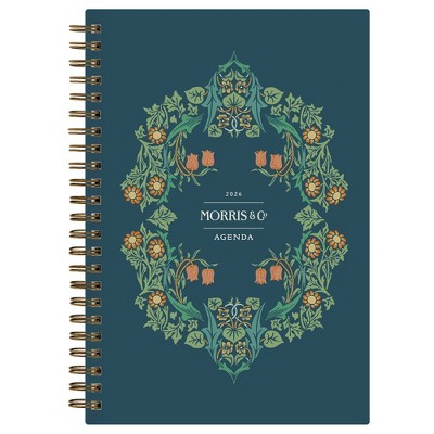 Morris & Co. by Blue Sky 5"x8" 2026 Weekly/Monthly Wirebound Planner Hardcover Blackthorn Blue
