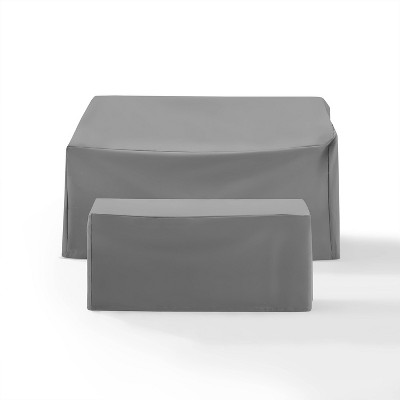 Crosley Furniture Cover Set, Loveseat and Coffee Table, Vinyl Protective Patio Set Covers