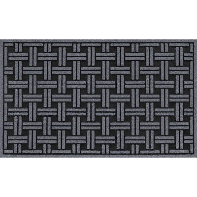1'6"x2'6" Woven Rubber All Seasons Scraper Rug Black - Apache Mills: Outdoor Floor Mat, Stain & Fade-Resistant