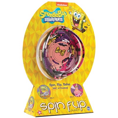 Spin Flip Puzzle: Spongebob & Patrick - 12 Rings, 2-In-1: Double-Sided Puzzle,8+