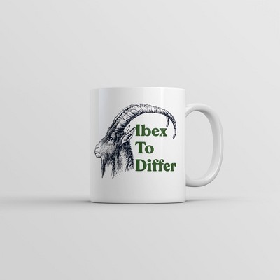 Crazy Dog Ibex to Differ Mug Funny Sarcastic Animal Graphic Novelty Coffee Cup-11oz