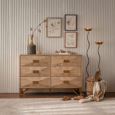 Sapphtopaz Modern Drawers Dresser with Fluted Drawers Durable Closet Organizer with Wooden Frame Versatile TV Stand for Bedroom, Entryway