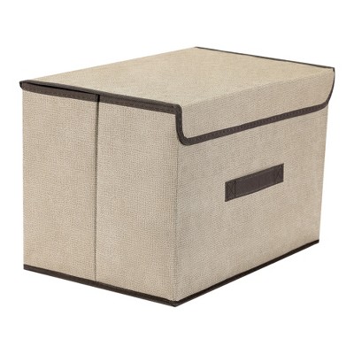 REGALWOVEN Collapsible Clothes Books Organizing Fabric Storage Bin with Lid and Handle 1Pc