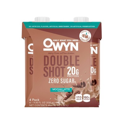 OWYN Double Shot Coffee Protein Shake with Caffeine - Mocha Latte - 44.6 fl oz/4pk