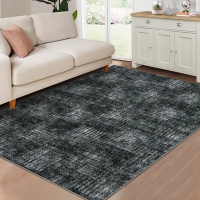 Modern Abstract Area Rug Washable Rug with Non Slip Rubber Backing