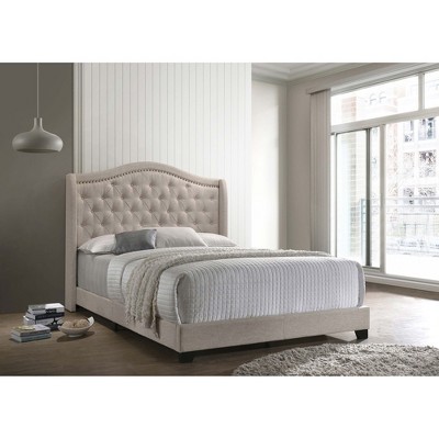 Queen Size Platform Bed with Upholstered Headboard for Bedroom